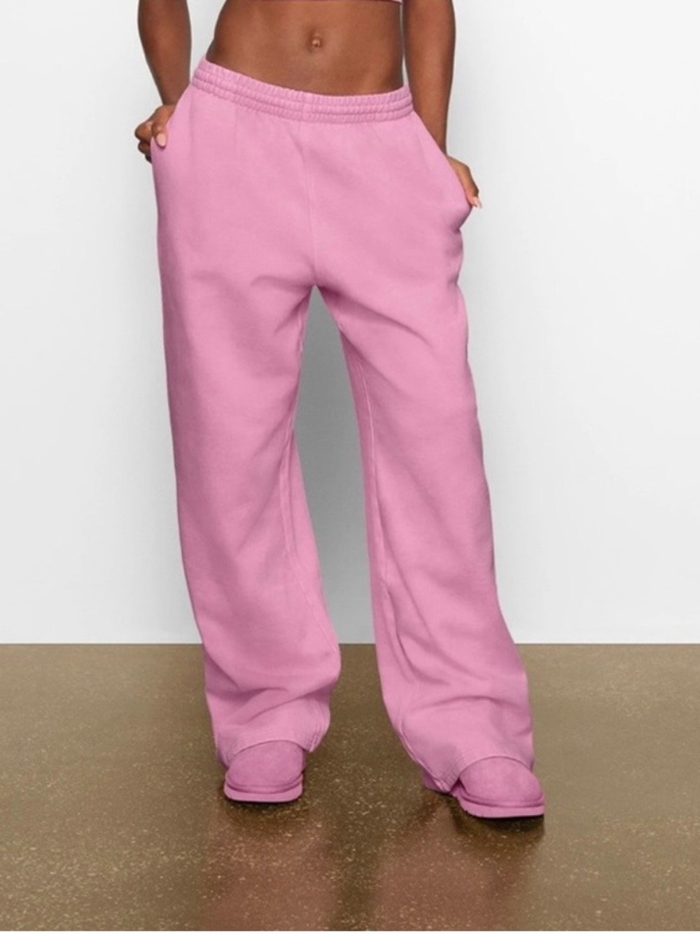 Skims Boyfriend Fleece Pant - Bubblegum XS NWT